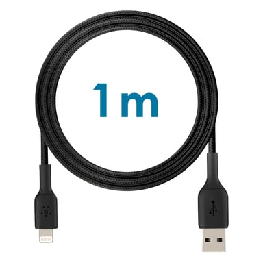 Belkin CAA002BT1MBK câble Lightning 1 m Noir