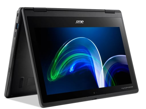 Acer TravelMate Spin B3 TMB311R-32-C7HQ Intel® Celeron® N5100 Hybrid (2-in-1) 29,5 cm (11,6'') HD touchscreen 4 GB DDR4-SDRAM 64 GB SSD Wi-Fi 6 (802.11ax) Windows 11 Pro Education Nero