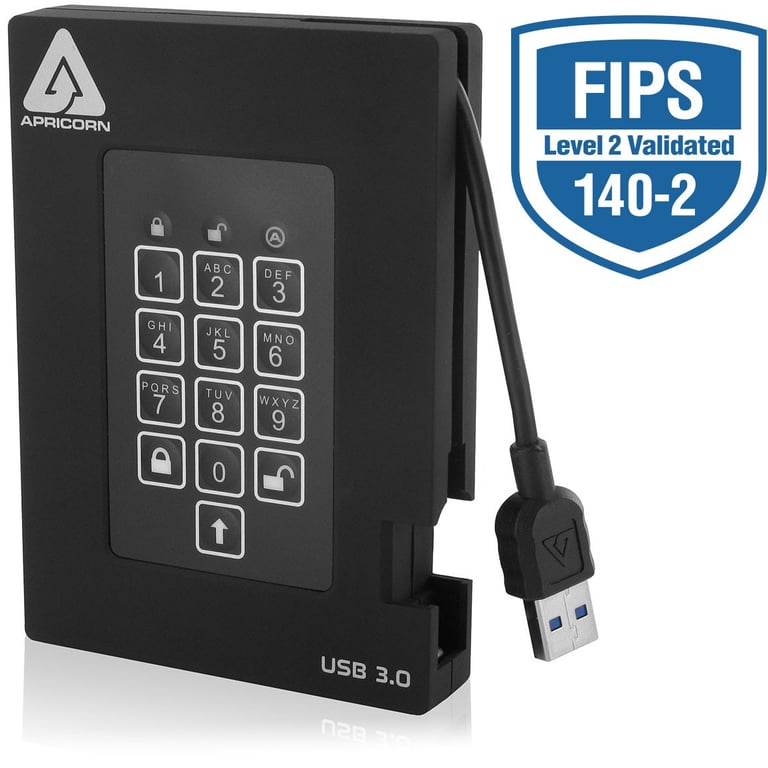 Apricorn Aegis Padlock Fortress 1TB disque dur externe 5400 trmin USB Type A 3.2 Gen 1 3.1 Gen 1 Neuf - vue 4