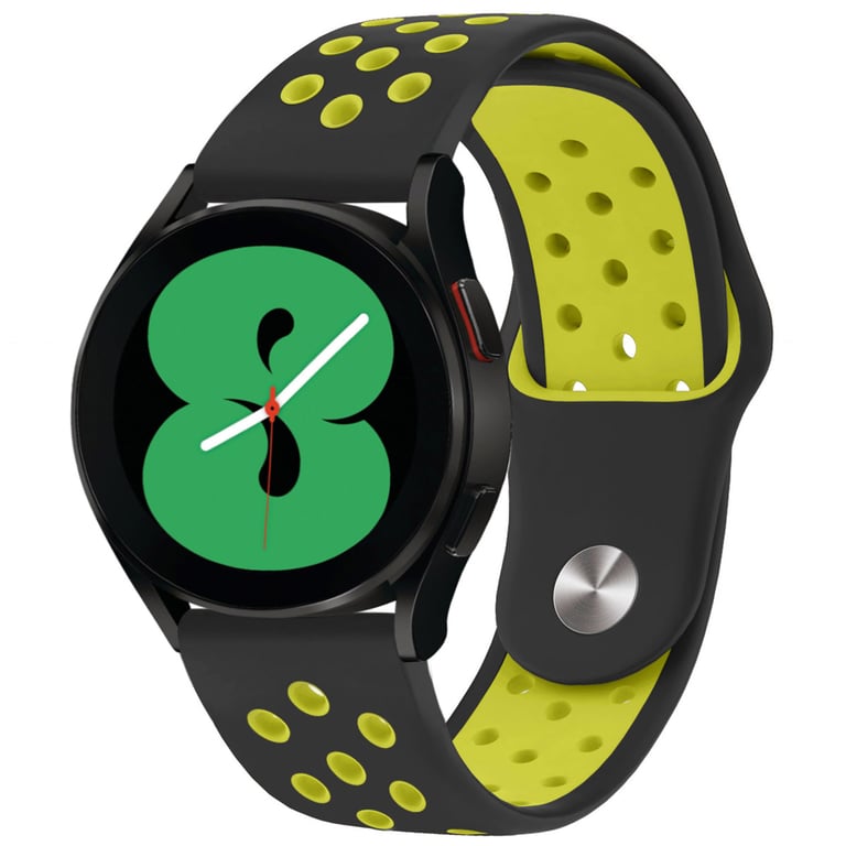 imoshion Bracelet sportif en silicone - Connexion universelle de 20 mm - Noir / Néon Jaune - Neuf