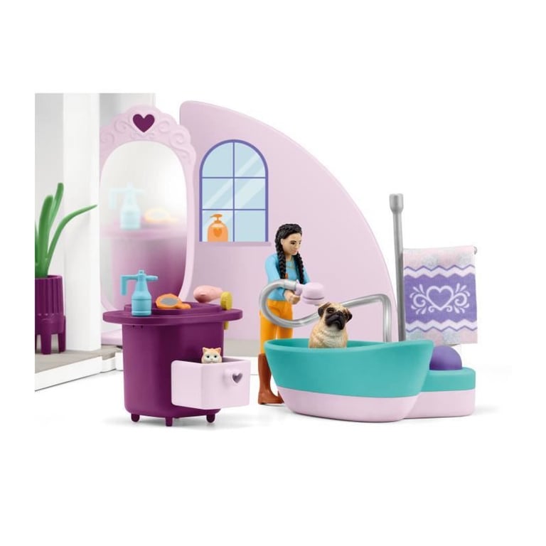 Salon pour Animaux de Compagnie 66 Pièces Coffret de Jouets avec Figurine Cheval Soigneur Chiots et Accessoires pour Enfants - vue 5