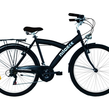 Nilox Bike 26'' Bici da Città Muscolare in Acciaio 6V Nero Opaco