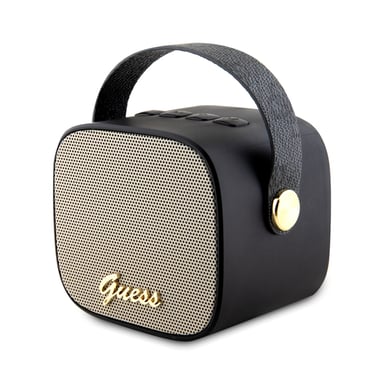Guess 5.3 Altavoz Bluetooth compacto de 5W con correa de piel y diseño 4G Negro