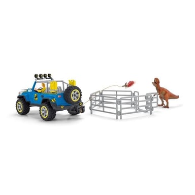 Schleich C Voiture tout-terrain avec avant-poste Dino jouet dinosaure pour enfants dès 4 ans 41464 DINOSAURS Bleu pour garçon - vue 4