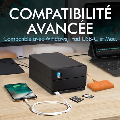 LaCie 2BIG DOCK 40TB Disco Case Desktop Nero