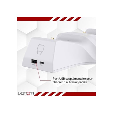 Station d'accueil double charge VENOM Twin VS2871 pour manettes Xbox Series X|S & One Blanc