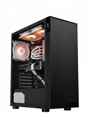 LUSORIS PRISM Boîtier PC Mini-Tour PRISM Format Compact 330×192×435 mm, Aluminium Noir, PSU 500 W 80 Plus, USB 3.0