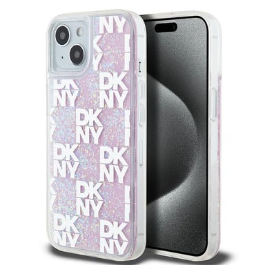 Custodia Apple per iPhone 15 con motivo a piastrelle in glitter liquido