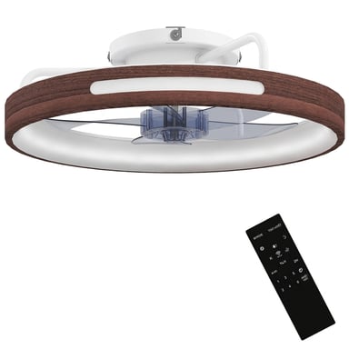 Roline Ventilateur de Plafond LED 40W Moteur DC Réversible Bois