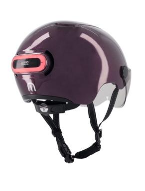 Cosmo Fusion+ Taille M, Violet - Casque avec éclairage Vélo Arrière Intelligent et Connecté - Feu Stop Automatique, Détection de Chute, Partage de trajet, Assurance Individuelle ALLIANZ offerte durant 1 an