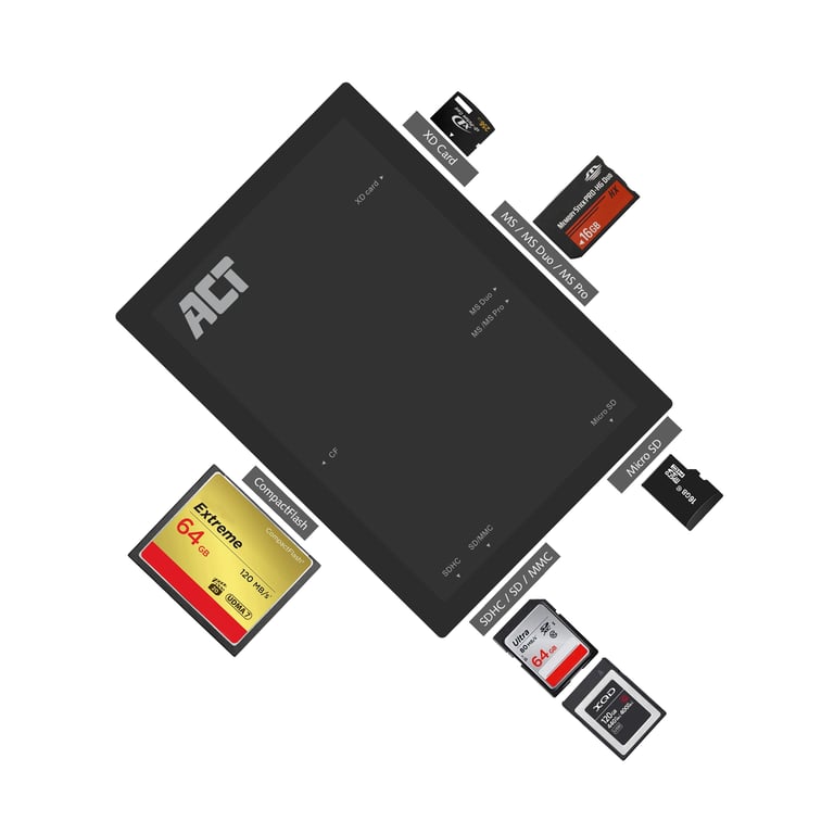 ACT AC6370 lecteur de carte mémoire USB 3.2 Gen 1 3.1 Gen 1 Type A Neuf - vue 2