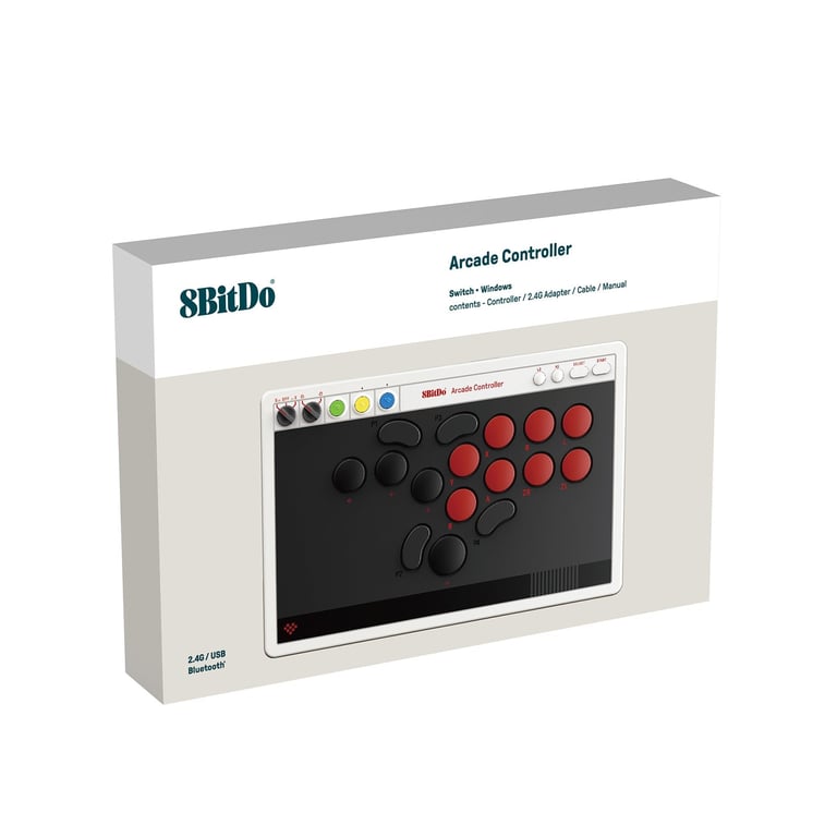 8Bitdo Arcade Controller Bluetooth2.4GUSB pour Nintendo Switch et Windows Neuf