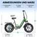 Bicicletta elettrica pieghevole KINGBULL Literider 2.0, batteria rimovibile da 48 V 13,5 Ah, cambio Shimano a 7 velocità - Verde