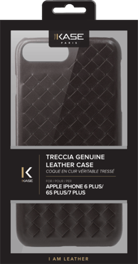 Custodia Treccia in vera pelle per Apple iPhone 6 Plus/6s Plus/7 Plus/8 Plus, Marrone