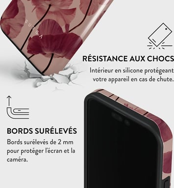Burga Funda para iPhone 15 Pro Max Tough A prueba de golpes modelo Tender Kiss Rojo