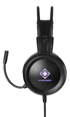 Deltaco Gaming - DH110 - Casque gaming LED, haut-parleurs stéréo 50mm, Cuir PU, PC/MAC/Console/Mobile