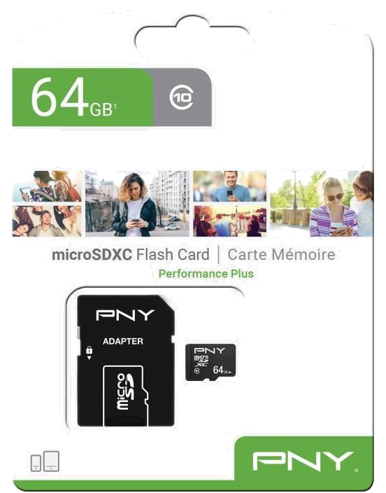 PNY Carte mémoire MICROSD 64GB PERFORMANCE PLUS C10