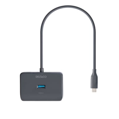 USB-C hub med 4 porte, 5 Gbit/s, ekstr
