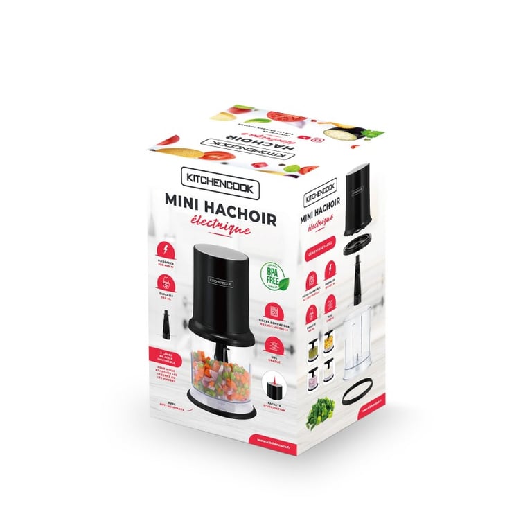Mini Hachoir Électrique Avec Lames En Acier Inoxydable Mixpod400 De Kitchencook - vue 6