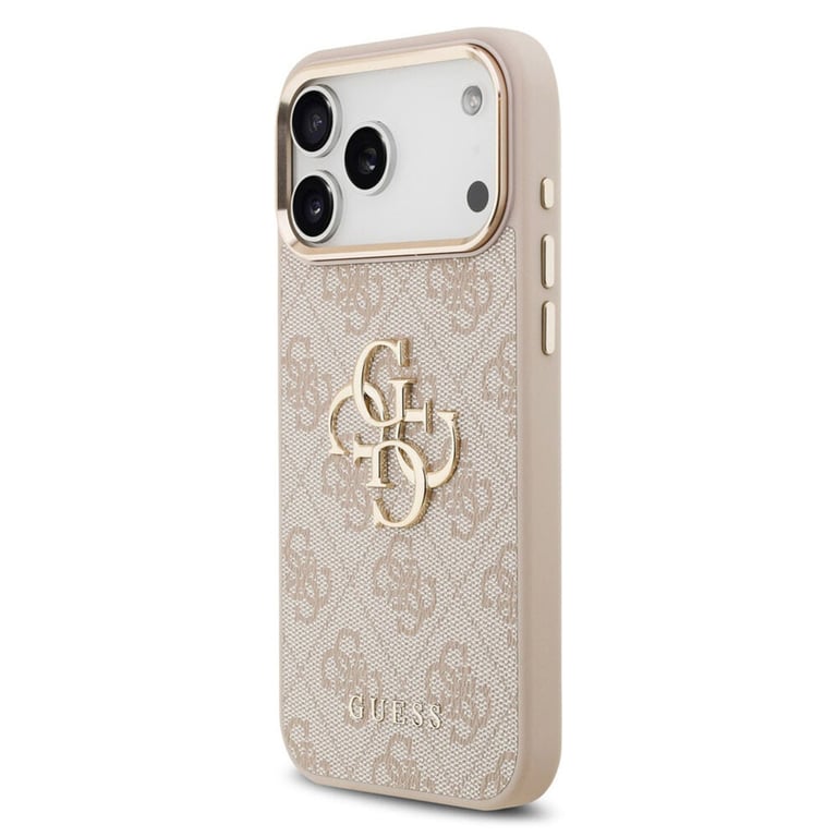 Guess Coque 4G Metal Logo Backcover pour Apple iPhone 17 Pro Max - Gold Edge Rose - vue 2