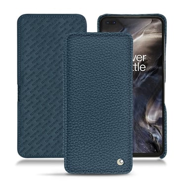 Housse cuir OnePlus Nord -  - Bleu - Cuir grainé