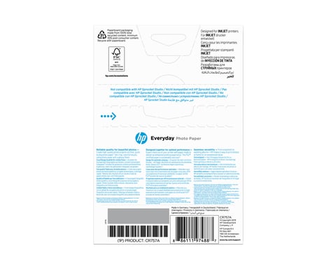 HP Papel fotográfico Everyday, brillante, 200 g/m2, 10 x 15 cm (101 x 152 mm), 100 hojas