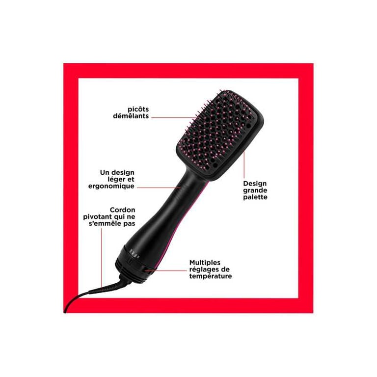 Brosse soufflante lissante REVLON Salon Collection ionique noire et rose - Neuf