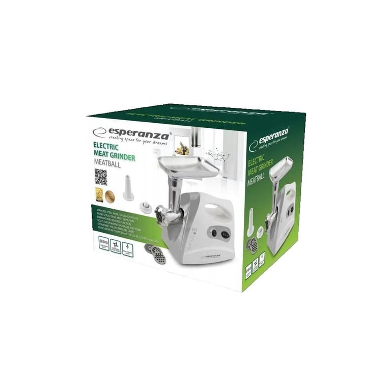 Hachoir Esperanza EKM012E – 600 W, Acier Inoxydable, Métal - vue 4