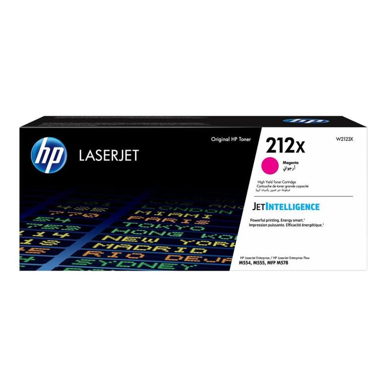 Cartouche de toner laser HP 212X Magenta haute capacité W2123X JetIntelligence - Neuf