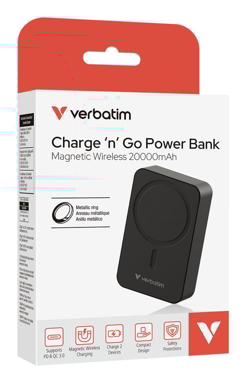 Batterie Externe VERBATIM 32223 20000mAh Quick Charge 3.0 Charge sans fil - vue 3