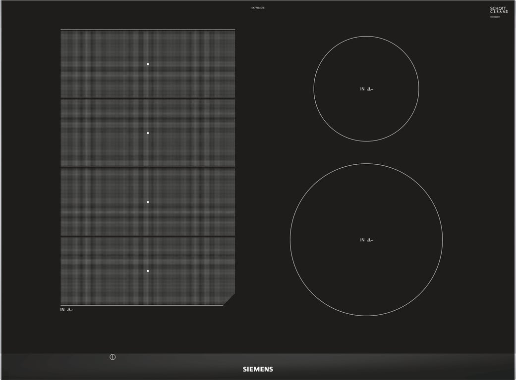 Table De Cuisson Induction SIEMENS EX775LEC1E – 4 Foyers, Verre-Céramique, 7400W - vue 2