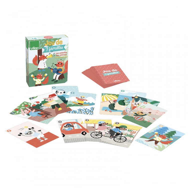 Vilac Jeu de 7 Familles sur les Activités Animales par Michelle Carlslund