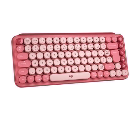 Logitech POP Keys Tastiera meccanica senza fili con tasti Emoji Tastiera francese AZERTY Bluetooth Rosa