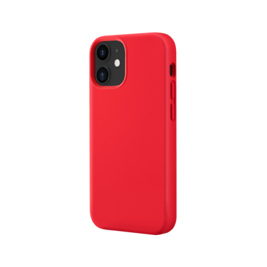 (O) Custodia antiurto in morbido silicone gel per Apple iPhone 12 mini, Ardent Red