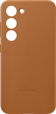 Samsung Funda de Piel para Samsung Galaxy S23 5G con Carga Inalámbrica Marrón claro