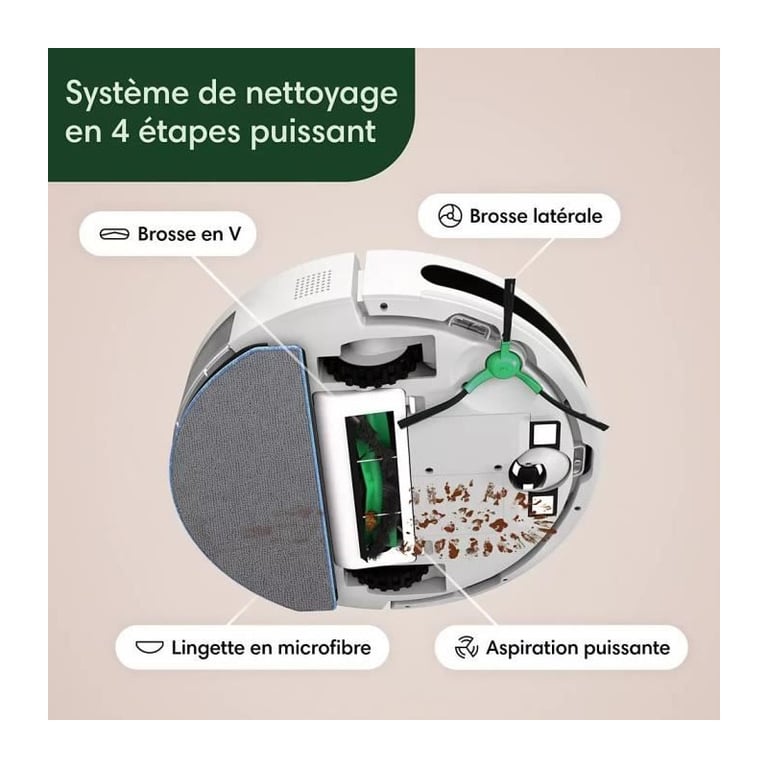 Aspirateur Robot iRobot Roomba Combo Essential Y011640 – 400 ml, 3 Niveaux d'Aspiration - vue 4