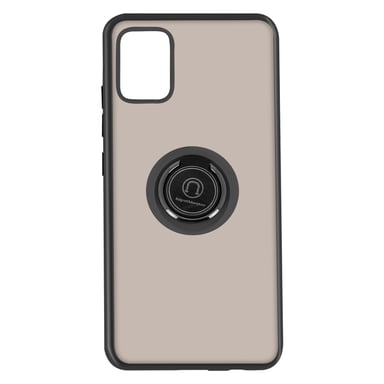 Funda para Samsung Galaxy A51 Bi-material Anillo Metálico Función Soporte Negro
