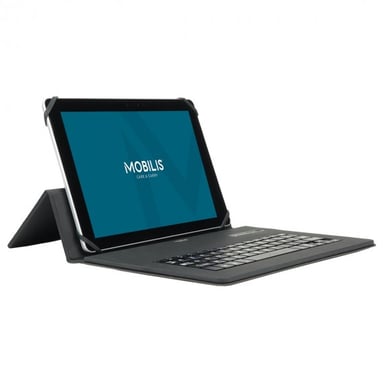 Coque de Protection Folio Universelle avec Clavier Bluetooth français 9-11''', Housse Clavier AZERTY compatible iOS, Windows, Android - Noir