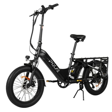 Bicicletta Elettrica PIXAR Plus | Velocità Massima 25 km/h | Autonomia 100 km | Motore 500W | Batteria 48V 20Ah | Pnei da 20 PolliciT | Nero