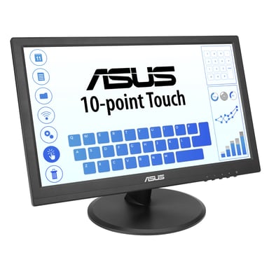 ASUS Touch VT169HE écran plat de PC 39,6 cm (15.6'') 1920 x 1080 pixels Full HD LED Écran tactile Dessus de table Noir