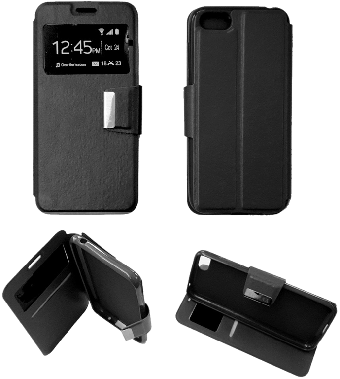 Etui Folio compatible Noir Huawei Honor 7S