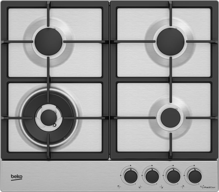 Plaque De Cuisson Gaz BEKO HIAW64226SXE – 4 Brûleurs, Inox, PractiClean - vue 1