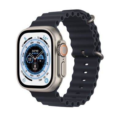Orologio Ultra GPS + Cellular, cassa in titanio da 49 mm con fibbia Ocean - Mezzanotte