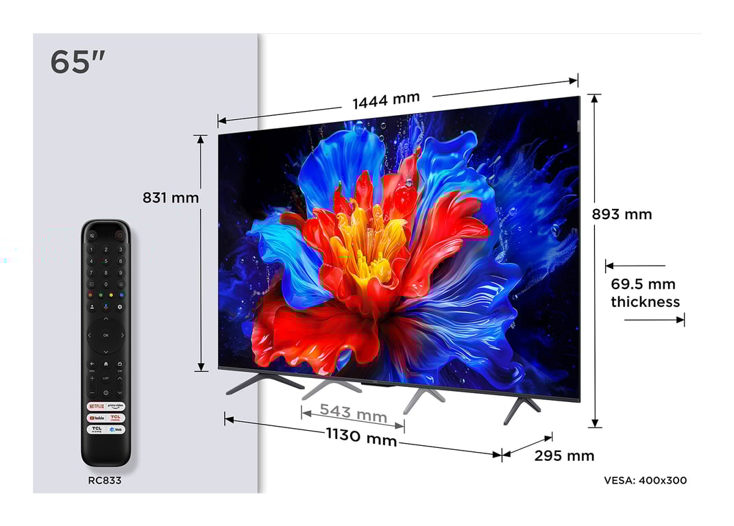 Tv Qled 4k 65 165 Cm 65p8k Tcl - vue 1
