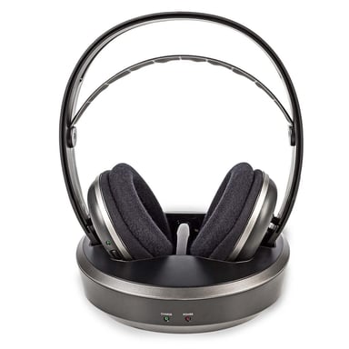 Nedis HPRF210BK casque Casques Avec fil &sans fil Arceau TV Noir, Argent