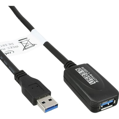 InLine 35650 câble USB USB 3.2 Gen 1 (3.1 Gen 1) 5 m USB A Noir