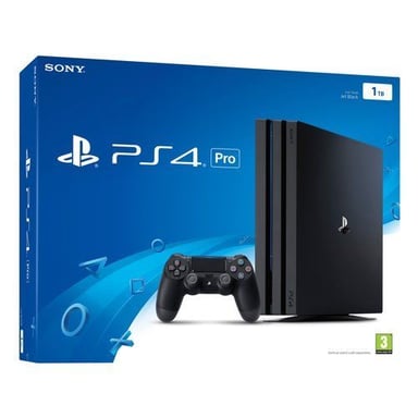Sony PlayStation 4 Pro 1 To, Avec 1 Manette Sans Fil Dualshock 4 V2, Noir (Jet Black)