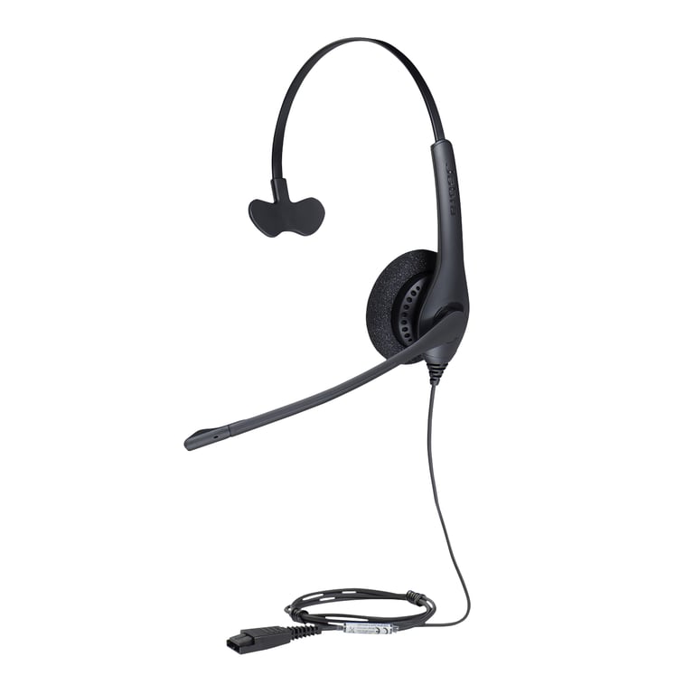 Jabra Biz 1500 Quick Disconnect On Ear Mono Headset Corded Headphone with Noise cancelling Microphone and Volume Spike Protection for Deskphones - vue 9