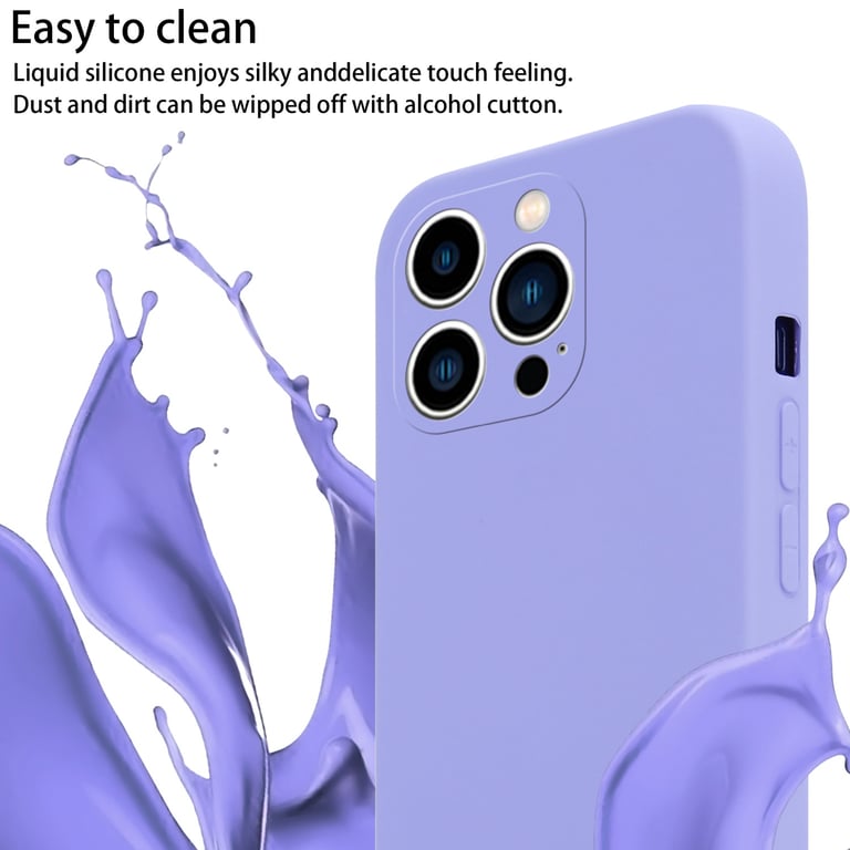 Tour de cou chaîne pour Apple iPhone 14 PRO en LIQUID LIGHT PURPLE Housse de protection en silicone avec cordelette réglable