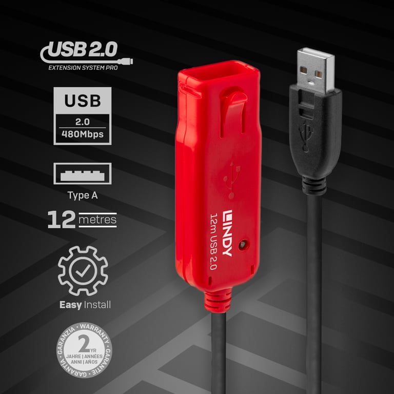 Lindy Usb Active Extension Cable Pro Rallonge De Cable Usb Usb Pour Usb 12 Taille 2.0 de Inmac Wstore - Image 4